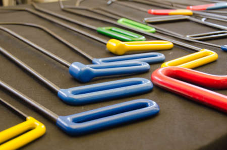 Paintless Dent Repair Kit Tools Set On The Work Table. Tools For Repair Dents On Car Body. Professional Hand Tools Set.の写真素材