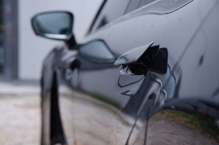 Luxury Car Door Handle. Expensive Electric Car