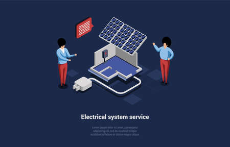 Eco City And Alternative Energy Sources Concept. Modern Technologies, Solar Panel Station....