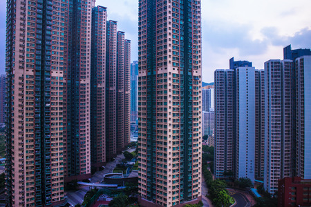 Hong Kong's dense apartment buildingsのeditorial素材