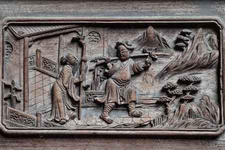 Ancient architectural woodcarvingsの写真素材