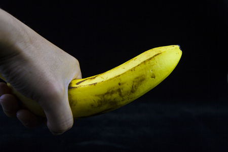 banana In front of a black background の写真素材
