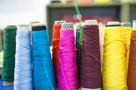 Colorful yarn close up viewの写真素材