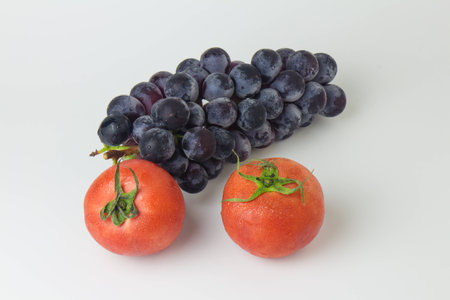 Grapes and tomatoesの写真素材