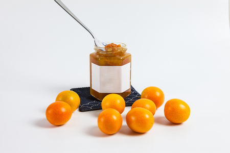 Kumquat fruits and kumquat jamの写真素材