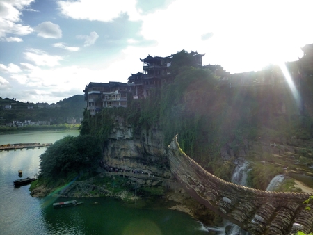 Ancient town in Hunan province in China.の写真素材