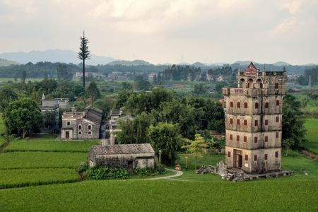 The Kaiping Diaolou (watchtowers) in Guangdong Province in Chinaのeditorial素材