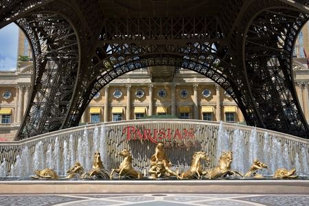 MACAO - CIRCA SEPTEMBER 2017: The Parisian Macau Hotel and Macau Eiffel Tower in Macau.