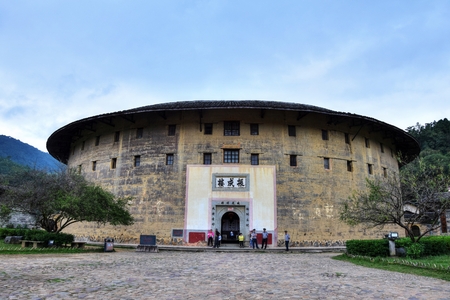 The Fujian Tulou, the Chinese rural earthen dwelling unique to the Hakka minority in Fujian province in China.のeditorial素材
