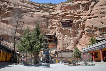 Mati Temple, the HorseÂ´s Hoof Temple, near city of Zhang Ye in Gansu province in China.のeditorial素材