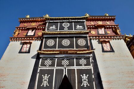 Guishan Temple in Shangri La town in Yunnan Province in China.の写真素材
