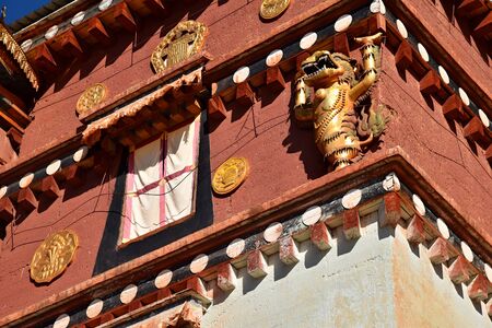 Guishan Temple in Shangri La town in Yunnan Province in China.の写真素材