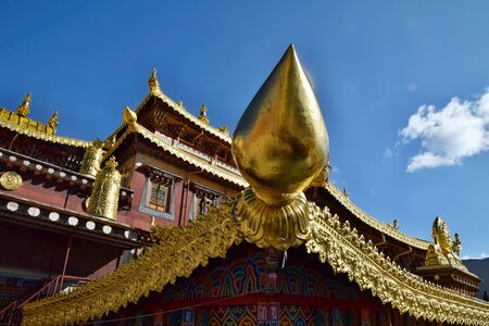 Guishan Temple in Shangri La town in Yunnan Province in China.の写真素材