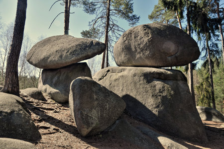 The Logan-stones near Petrohrad, Louny District, Czech Republic.の写真素材