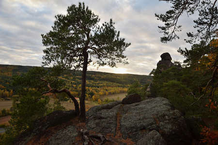 Kapucinske skaly or Kapucin Rocks is well-known group of rocks in the western part of Czechia.の写真素材
