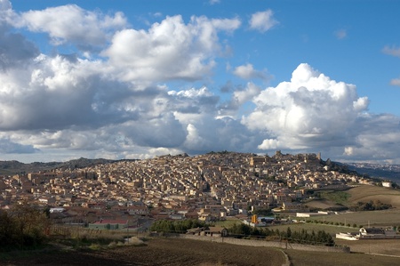 the country Pietraperzia, Italyの写真素材
