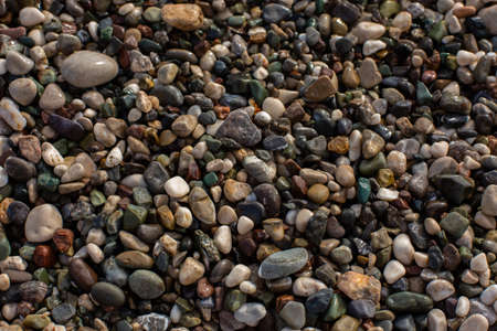different stones on the beach