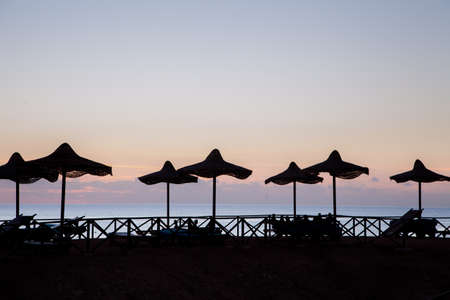 Sunrise Over Infinity Pool And The Red Seaの写真素材