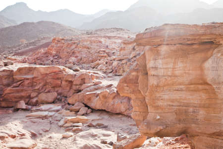 Egypt texture colored canyon in Sunny weatherの写真素材