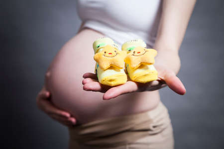 Pregnancy, maternity, preparation and expectation concept photoの写真素材