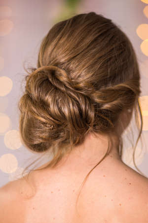 Beautiful Woman Bride Makeup and Hairstyle, Girl studio