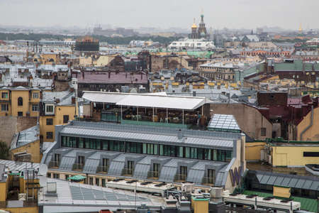 Petersburg panorama with historic buildings architecture streets and canalsの写真素材