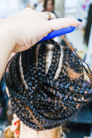 hair extension in a hairdressers. High quality