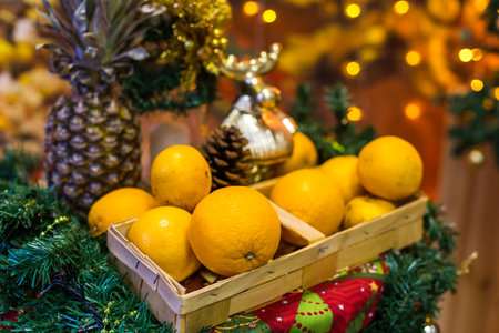 Christmas decor food New Year Christmas tree sweetsの写真素材