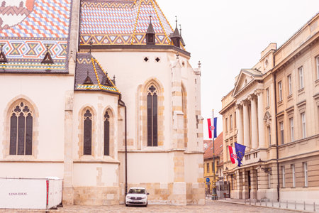Zagreb historic upper town autumn viewのeditorial素材