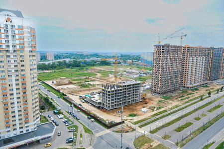Construction of modern high-rise residential buildings