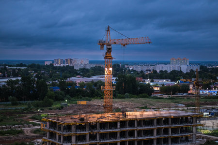 Construction of modern high-rise residential buildings