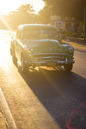 Retro car as taxi for tourists in Cuba.