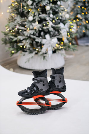 Stylish shoes in New Year Studio. High quality photoの写真素材