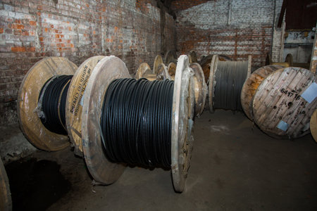 Cross section of high-voltage cable. High quality photoの写真素材