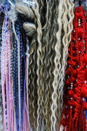 material for hair extension process in barbershop. High quality FullHD footageの写真素材