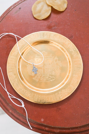 The details christening ceremony in the church. High quality photoの写真素材