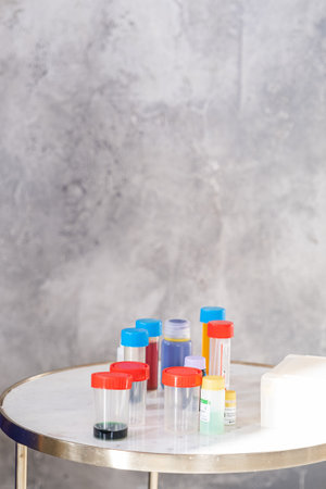 Close-up of a doctor gloves working in a testing laboratory. High quality photoの写真素材