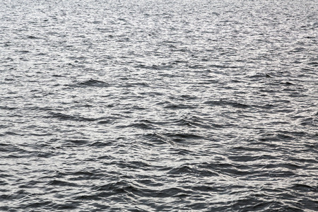 The surface of the pond on a cloudy day, waves, ripplesの写真素材