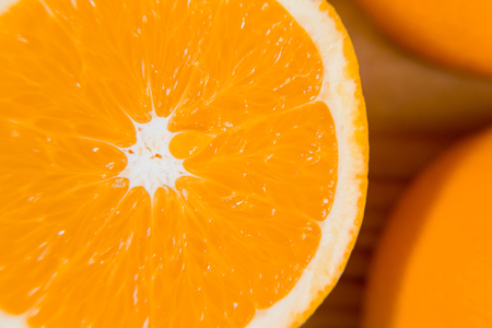 Halves of the orange. Health food. The juice from the fruit.の写真素材
