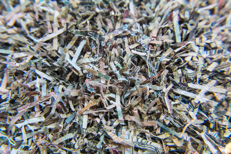 Shredded banknotes. Recycling paper money Bank Russia. Paper texture.の写真素材