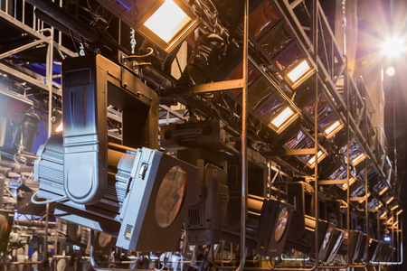 Spotlights & lighting equipment at the theater or Palace of culture.の写真素材