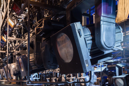 Spotlights & lighting equipment at the theater or Palace of culture.の写真素材
