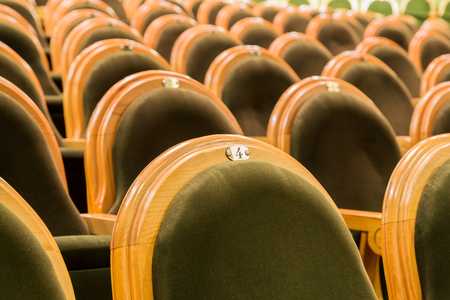 The chairs in the auditorium. Deserted hall.の写真素材