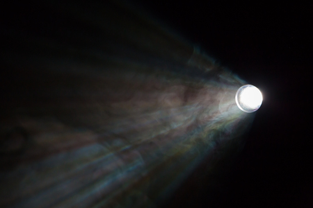 Rays theatrical spotlights on the stage during the performance. Lighting equipment. The lighting...