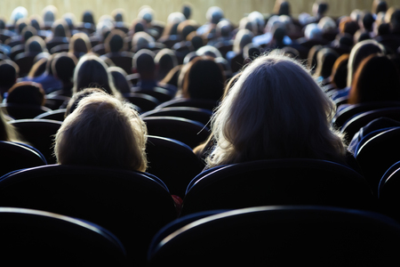 People in the auditorium during the performance. A theatrical production.の写真素材
