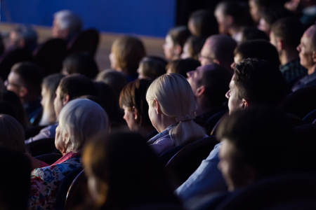 People in the auditorium during the performance. A theatrical production.の写真素材