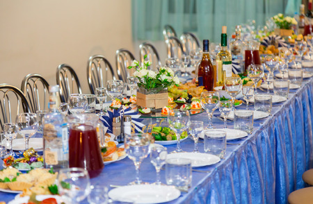The preparations for the Banquet or buffet. A gala reception. Catering.の写真素材