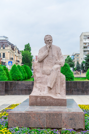 Saratov / Russia - July 18, 2018: Writer Konstantin Alexandrovich Fedin. The monument in Saratov was opened on November 5, 1986.のeditorial素材