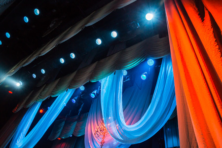 Lighting equipment and scenery on stage.の写真素材