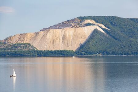 Zhigulevsk mountains in the Samarskaya Luka. Volga landscape, Russia. Summer day. Mountain view from...
